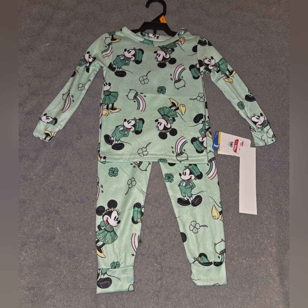 Disney Kids Pajama Set - Mint Green Mickey Mouse - Picture 1 of 3